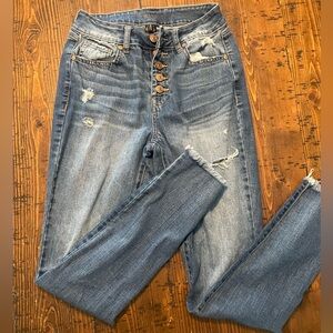 Rewash Denim high waisted distressed slim fit